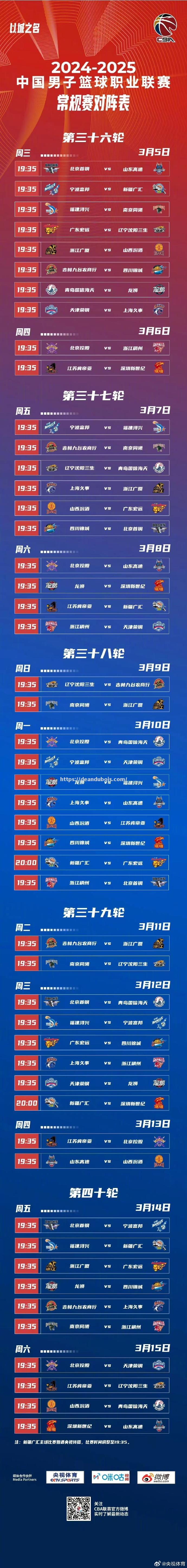 全国顶级篮球职业赛事赛程揭晓
